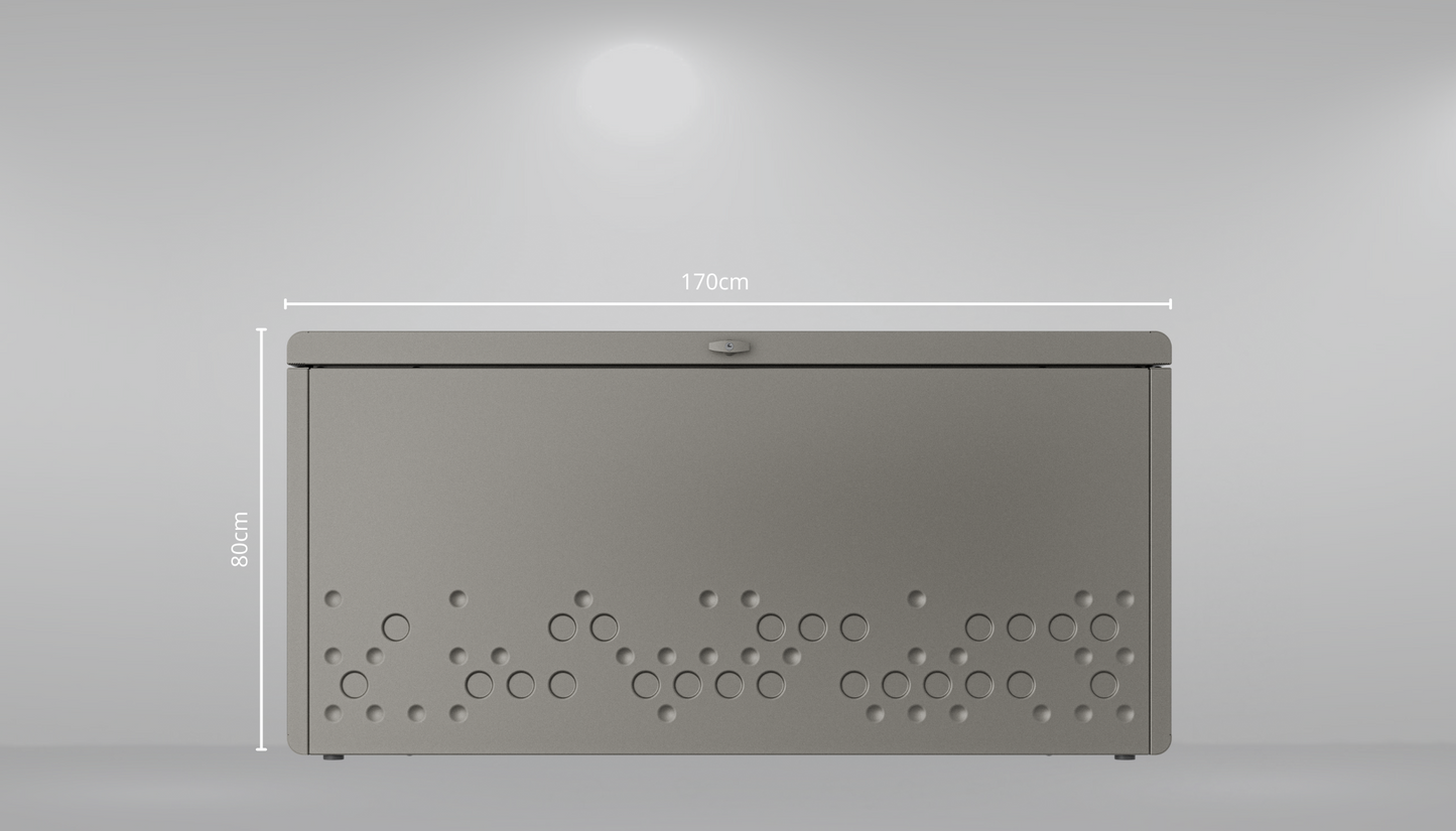 Aluminum Outdoor Storage Box - Metallic grey