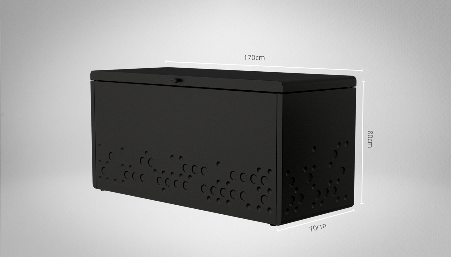 Förvaringslåda för Utomhusbruk - Svart aluminium