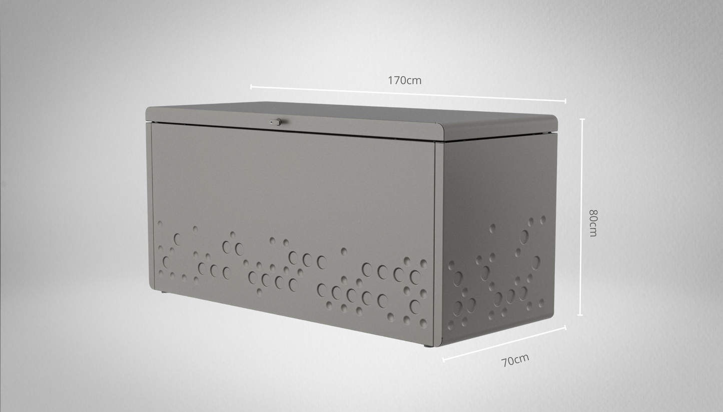 Aluminum Outdoor Storage Box - Metallic grey
